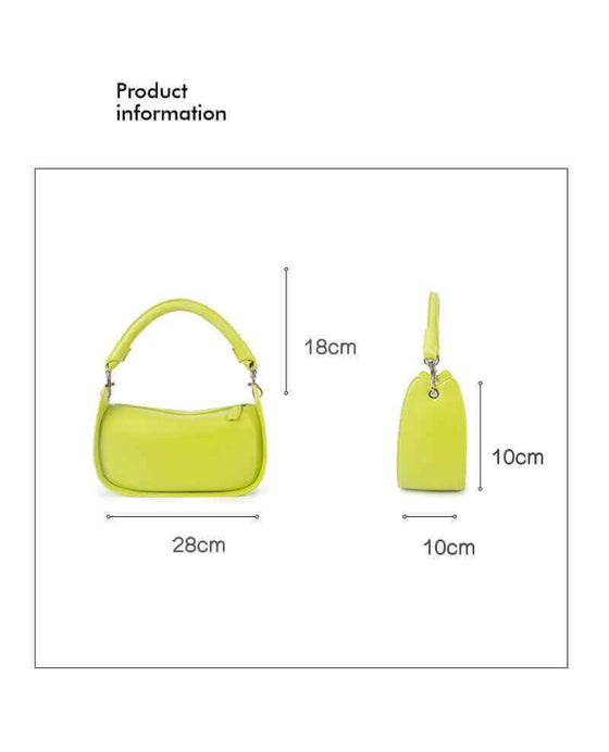 Female high-end retro diagonal handbag in green artificial leather, 28cm by 18cm by 10cm.