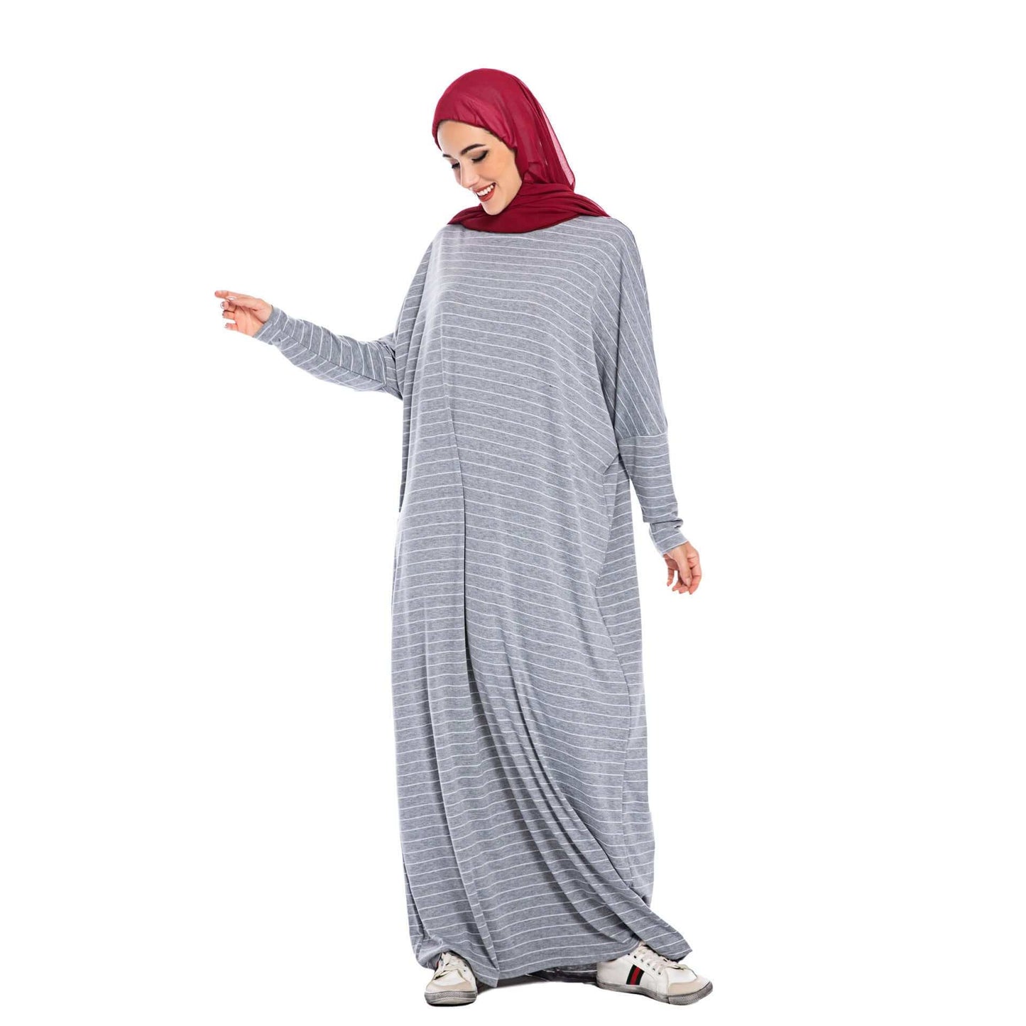 Large Women's Fashion Comfortable Bat Long Sleeve Stripe Casual Long DMake a statement with our Large Women's Fashion Comfortable Bat Long Sleeve Stripe Casual Long Dress! Made with soft cotton fabric and available in a variety of coloLong DressPlush Fashions ShopPlush Fashion ShopFashion Comfortable Bat Long Sleeve Stripe Casual Long Dress