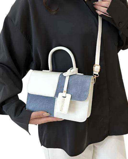 Ladies fashion stitch texture shoulder messenger bag with adjustable strap, stylish and spacious design for daily use.