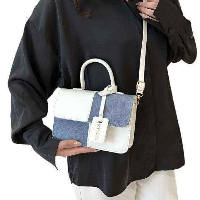 Ladies fashion stitch texture shoulder messenger bag with adjustable strap, stylish and spacious design for daily use.