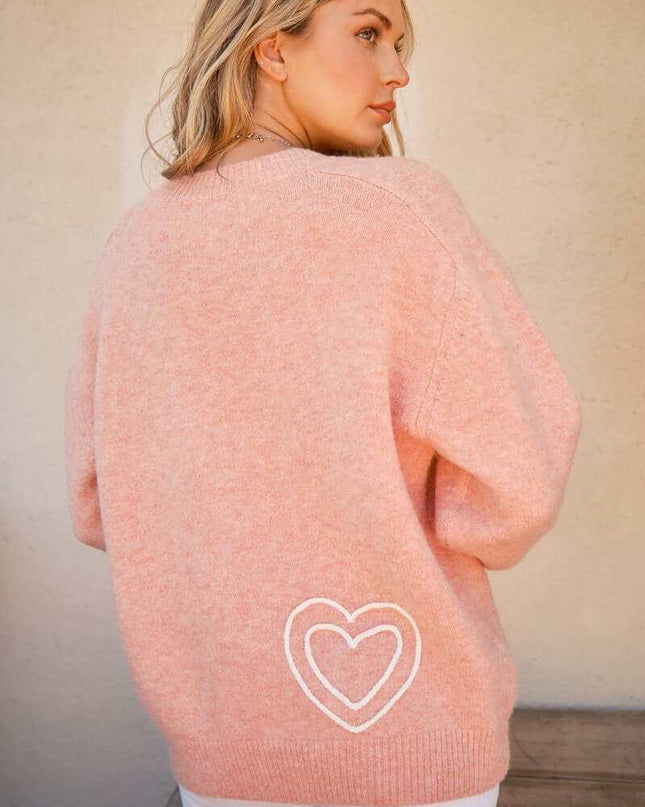 The WIFEY & Heart Round Neck Sweater - Plush Fashion Shop #