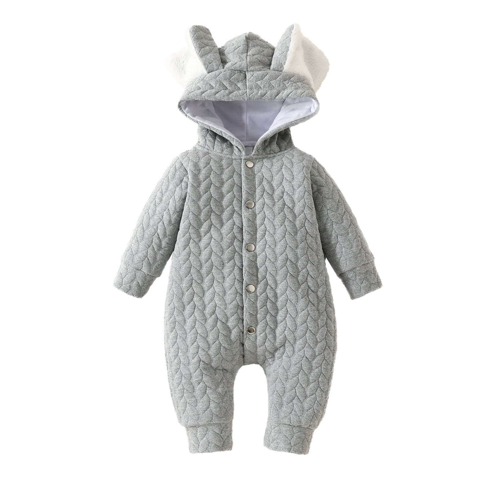 Infant Hooded Romper Outer Wear - Plush Fashion Shop #