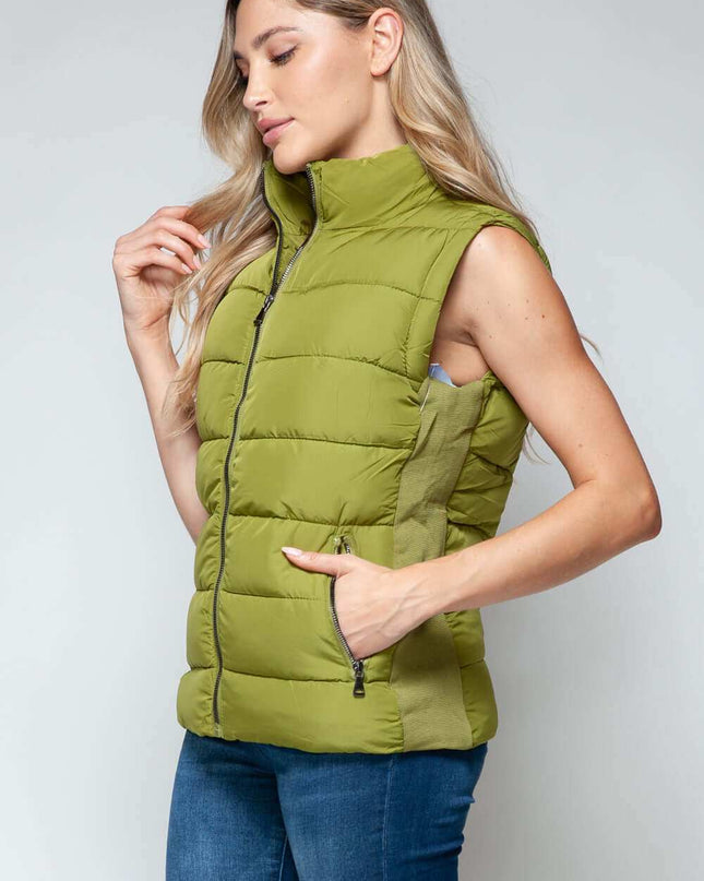 Snobbish Zip Up Turtleneck Vest with Pockets - Plush Fashion Shop #