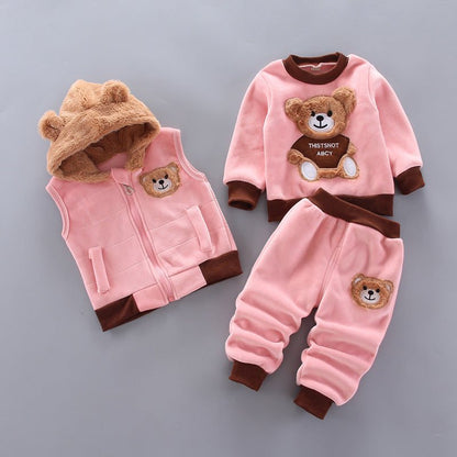 Boys And Girls Fashion Casual Three Pieces SetElevate your child's style with our Boys And Girls Fashion Casual Three Pieces Set. Made from soft and warm cotton, this set is perfect for autumn and winter. It feaInfant setPlush Fashions ShopPlush Fashion Shop