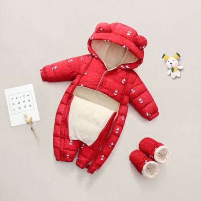 Boys' And Girls' Padded And Thickened Thermal OnesieStay warm and stylish with our Boys' and Girls' Padded and Thickened Thermal Onesie. Made of high-quality polyester, this onesie is perfect for cold days. The fashioInfant coatPlush Fashions ShopPlush Fashion ShopThickened Thermal Onesie