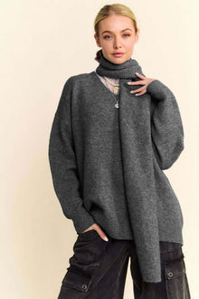  Davi & Dani V-Neck Dropped Shoulder Sweater with Scarf SetElevate your style with the Davi &amp; Dani V-Neck Dropped Shoulder Sweater with Scarf Set. This two-piece set features a relaxed fit with ribbed details, making it SweaterPlush Fashion ShopPlush Fashion Shop-Neck Dropped Shoulder Sweater