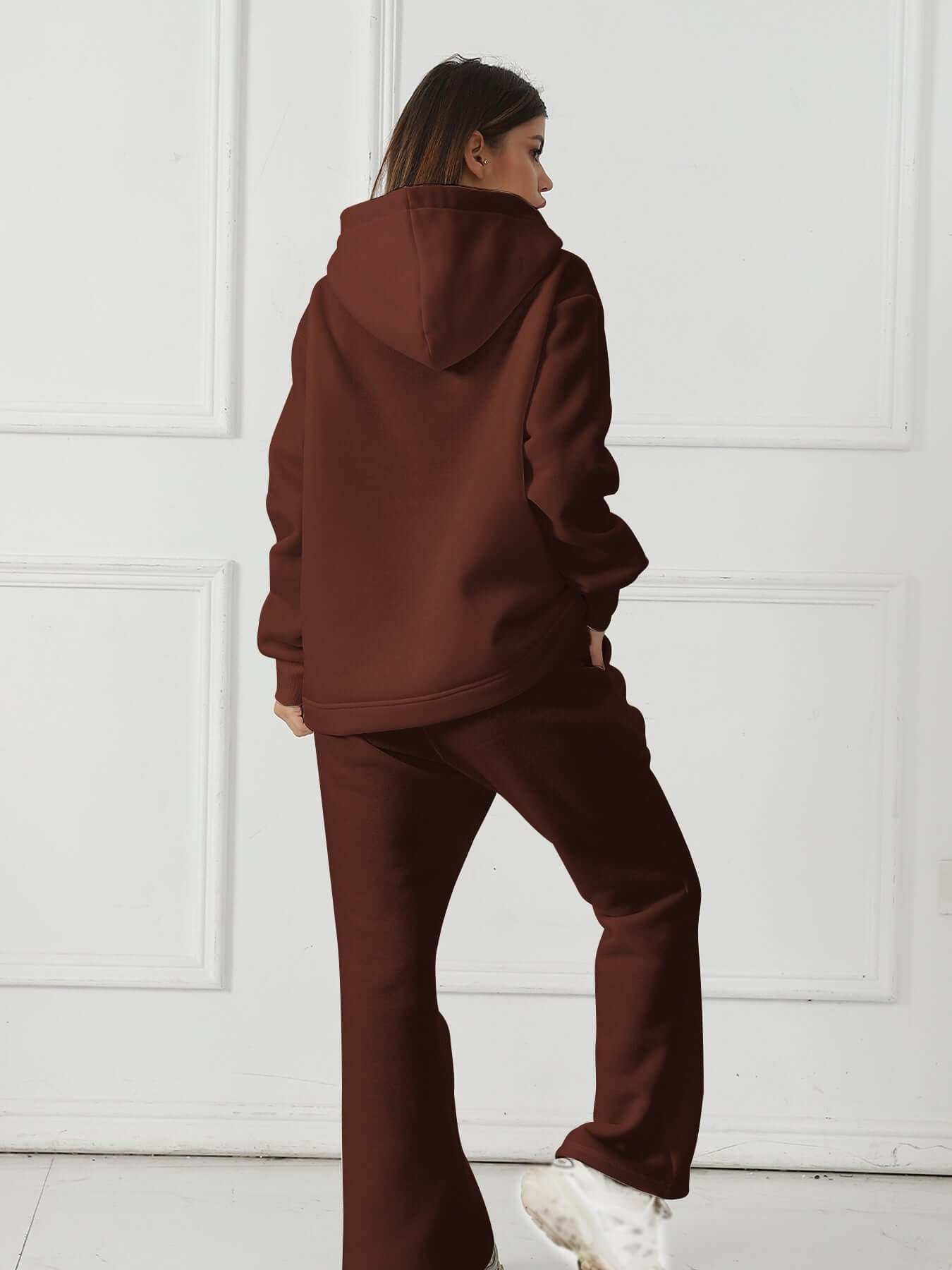 Women's Fashionable Casual Solid Color Long Sleeved Sweatsuit - Plush Fashion Shop #