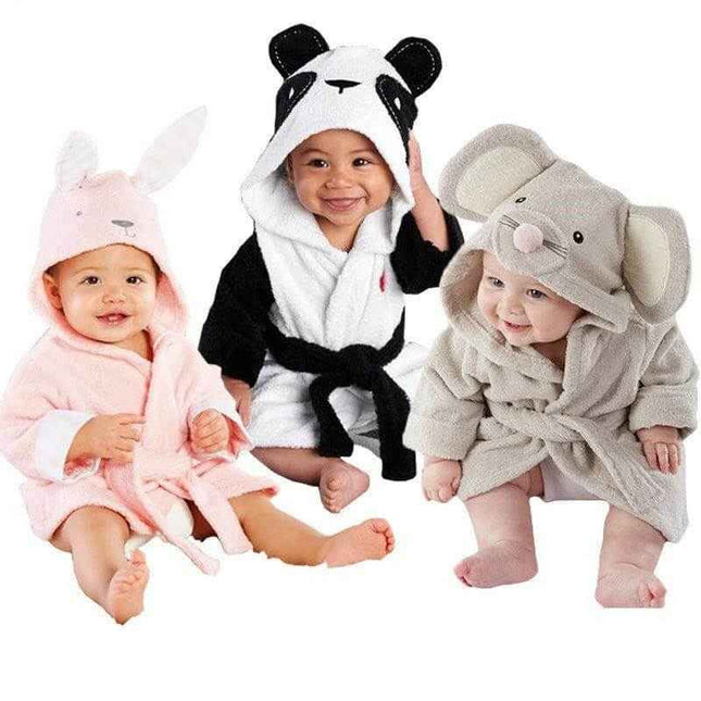 Infant Fashion Simple Cartoon Animal Bathrobe - Plush Fashion Shop #