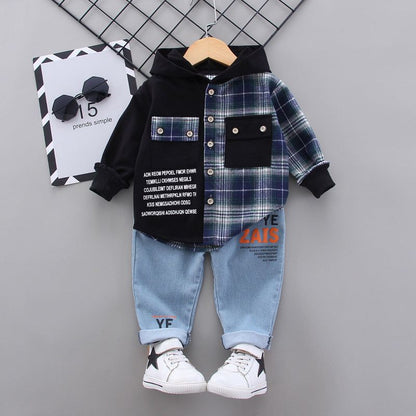 Two-piece Autumn Plaid Shirt - Plush Fashion Shop #