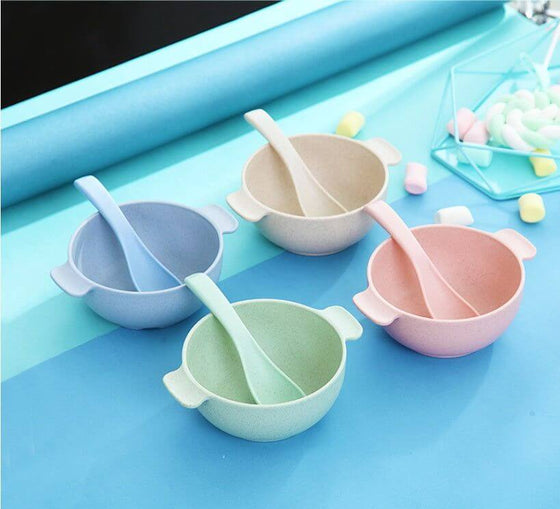 Anti-fall children tablewareElevate mealtime with our Anti-fall children tableware! The Wheat straw double ear bowl, made with natural wheat straw and PP, is durable and heat-resistant (-20°~-1Infant tablewearPlush Fashions ShopPlush Fashion ShopAnti-fall children tableware