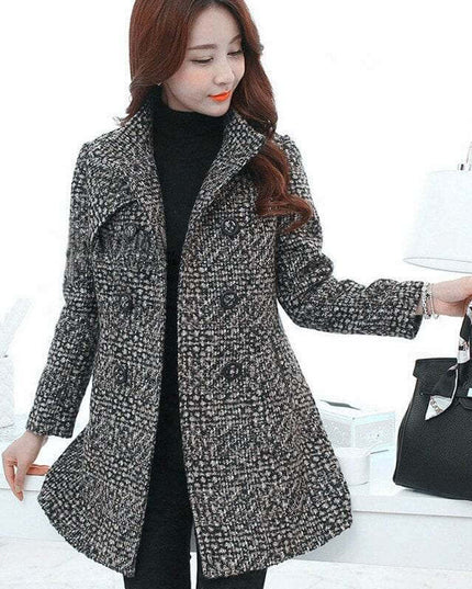 Fashion Thick Plaid woolen coat women's clothing - Plush Fashion Shop #