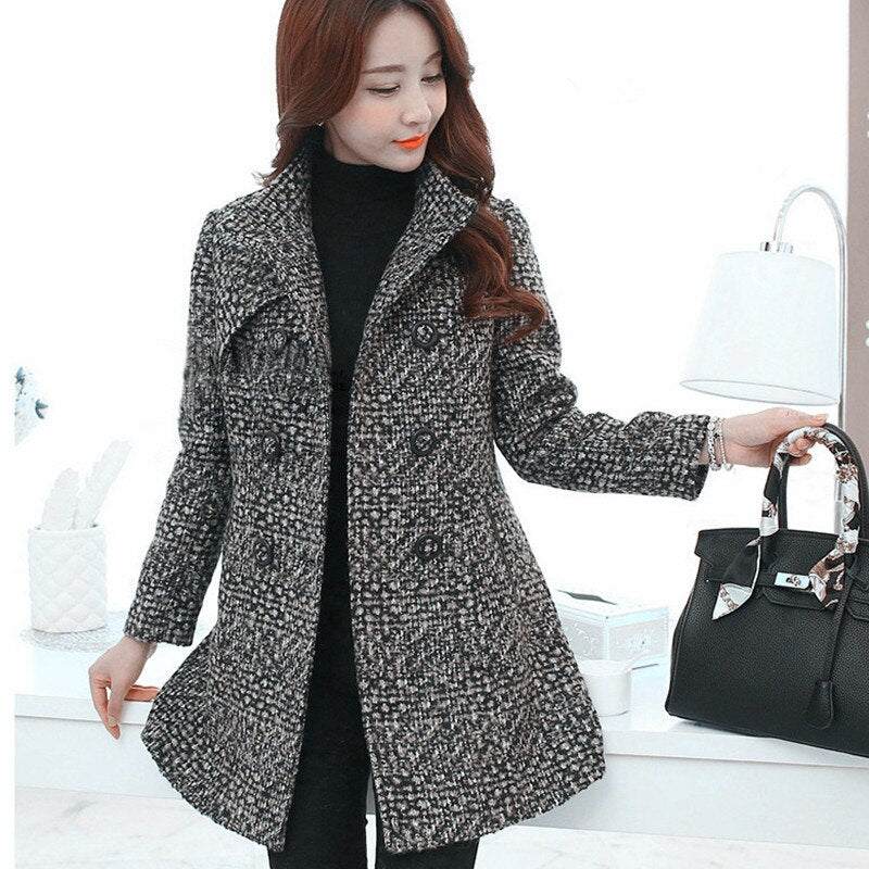 Fashion Thick Plaid woolen coat women's clothing - Plush Fashion Shop #