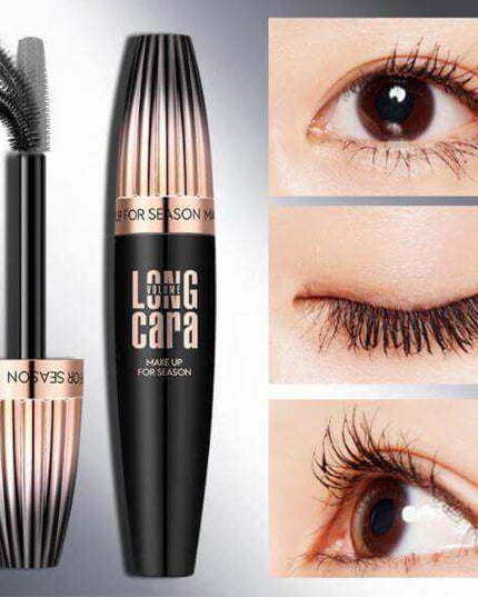 Eyelash Mascara 4D Silk Fiber  Long Curling Black Waterproof Fiber Mascara - Plush Fashion Shop #