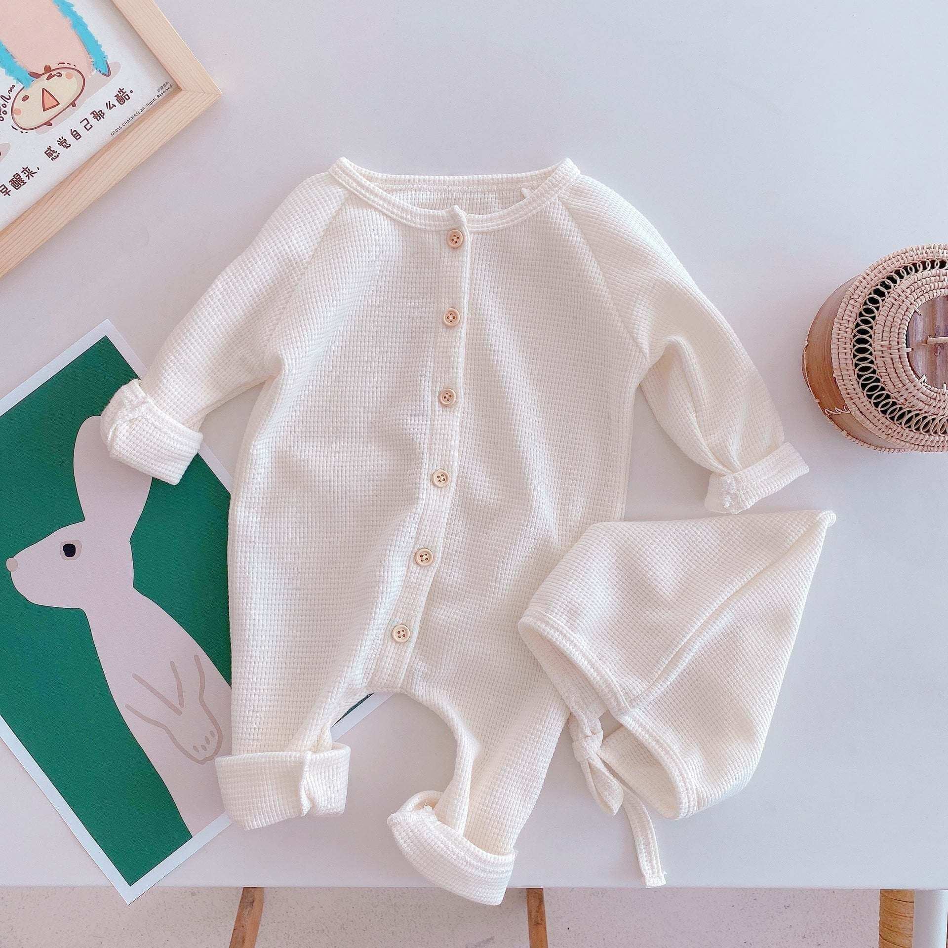 New Baby Knitted Long Sleeves Toddle Romper Simple Casual Infant Outfit - Plush Fashion Shop #