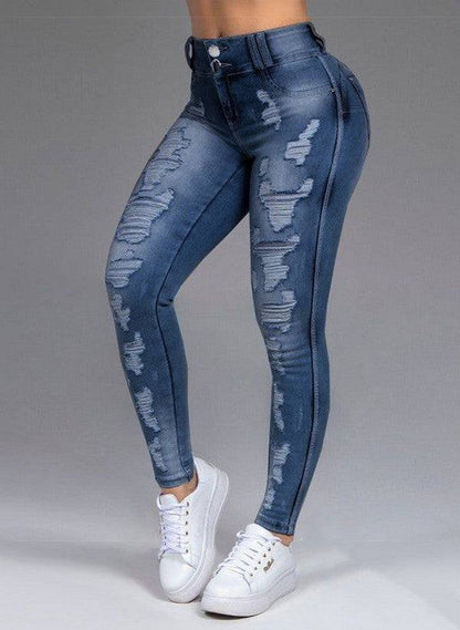 Hot Sale Ladies Jeans Ripped Holes Show Thin Stretch Jeans Trousers WoLooking for stylish and comfortable jeans? Look no further than our Hot Sale Ladies Jeans! Made with high-quality denim fabric, these straight pants feature ripped hJeansPlush Fashions ShopPlush Fashion ShopHot Sale Ladies Jeans Ripped Holes Show Thin Stretch Jeans Trousers Women Trousers