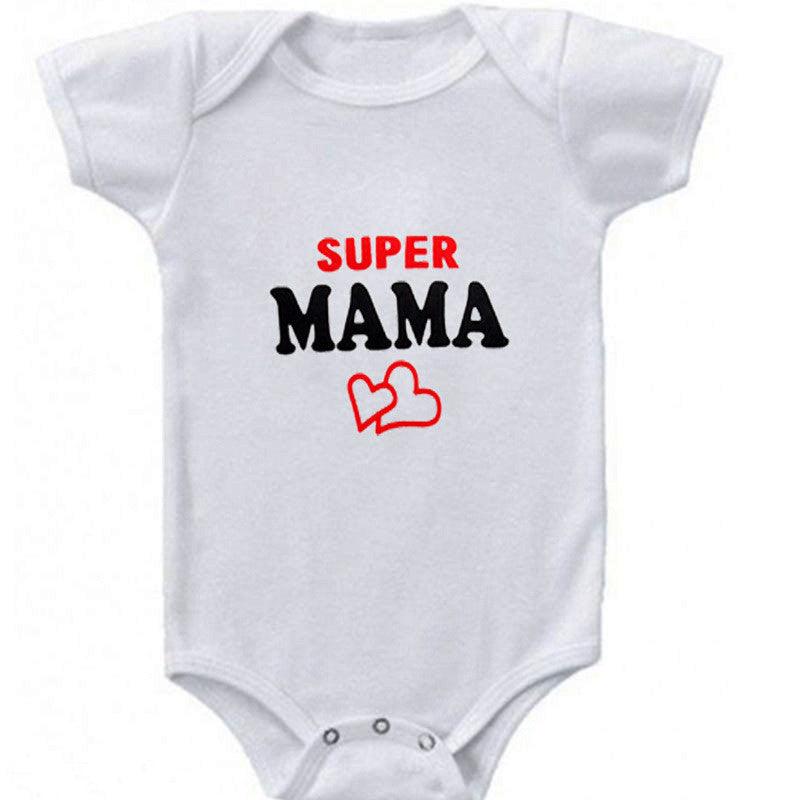 Funny Super Mama Papa Printed Baby Romper New Fashion For Boys & Girls