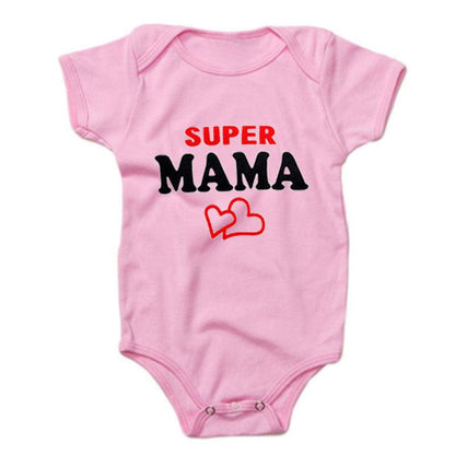 Funny Super Mama Papa Printed Baby Romper New Fashion For Boys & Girls