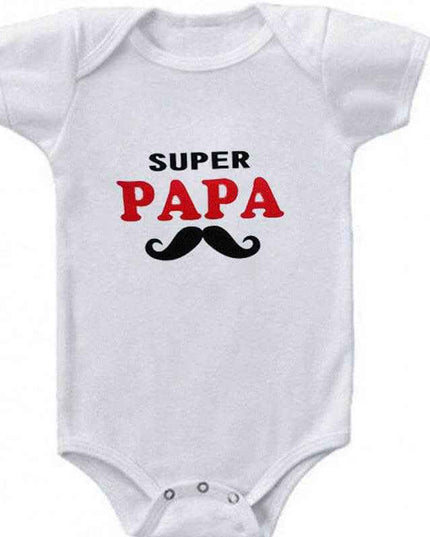 Funny Super Mama Papa Printed Baby Romper New Fashion For Boys & Girls - Plush Fashion Shop #