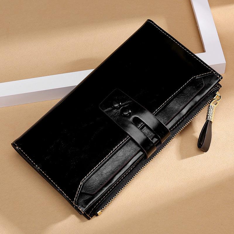 Women's Multi Card Buckle Long Oil Wax Leather WalletsStay organized and stylish with our European and American retro leather wallets. Featuring a soft surface and a convenient draw buckle opening, these mid-length wallHandbagsPlush Fashions ShopPlush Fashion Shop