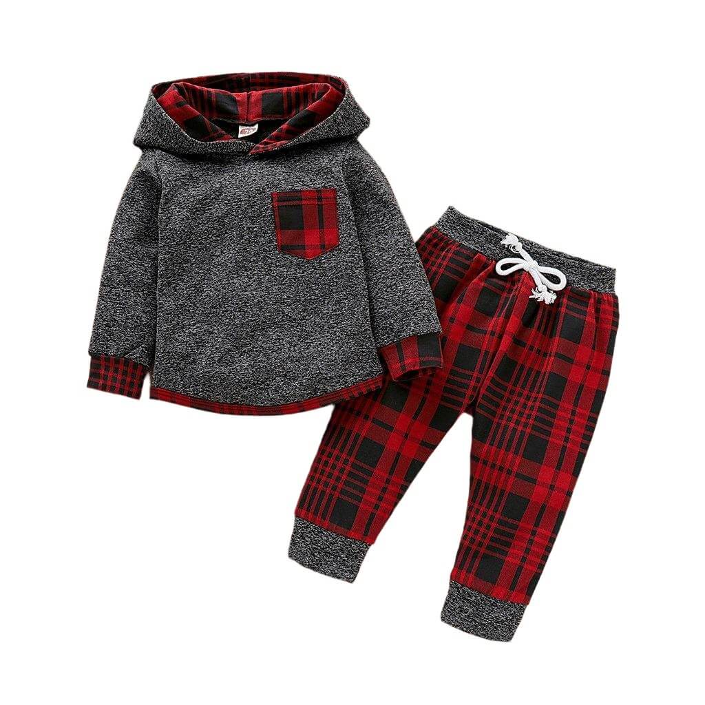 Baby Long Sleeve Plaid Sweater Set - Plush Fashion Shop #