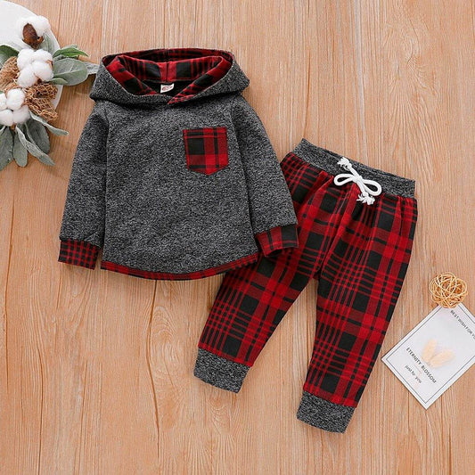 Baby Long Sleeve Plaid Sweater Set - Plush Fashion Shop #