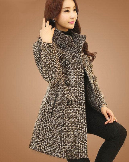 Fashion Thick Plaid woolen coat women's clothing - Plush Fashion Shop #