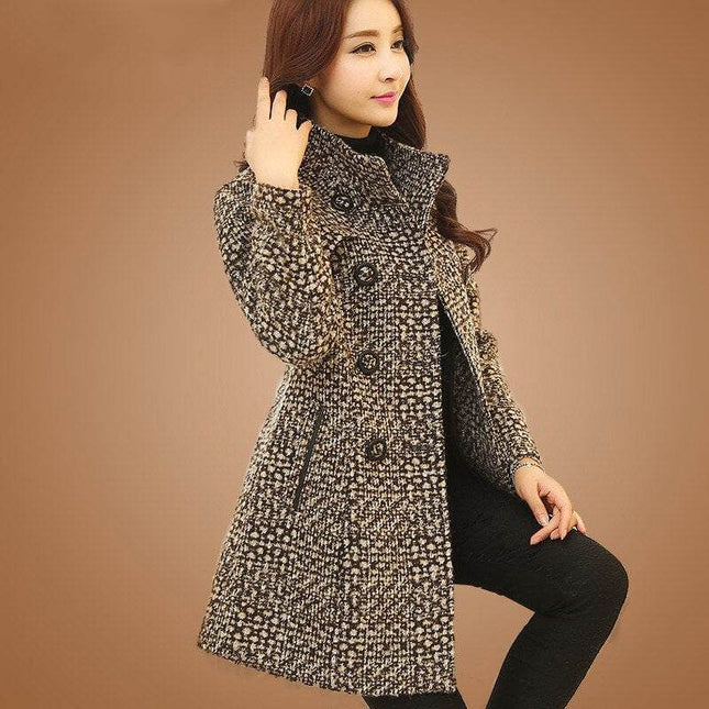 Fashion Thick Plaid woolen coat women's clothing - Plush Fashion Shop #