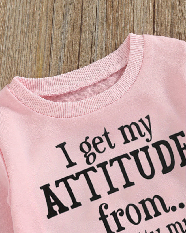 Toddler Baby Girls Fall Fashion Clothes Letter Print Long Sleeve Sweatshirt and Stretch Camouflage Pants - Plush Fashion Shop