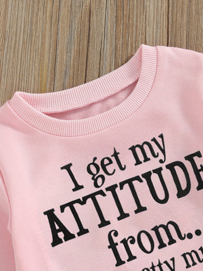 Toddler Baby Girls Fall Fashion Clothes Letter Print Long Sleeve Sweatshirt and Stretch Camouflage Pants - Plush Fashion Shop