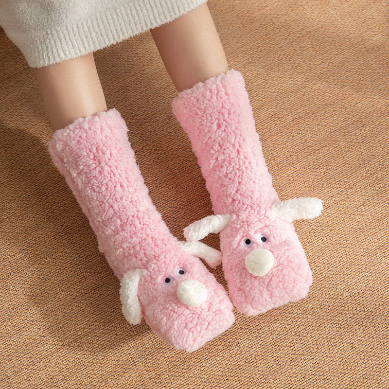 Cute Cartoon Doggy  Winter Warm Non-slip Plush Socks For Women - Plush Fashion Shop #