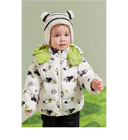 Children's Down Boys And Girls Three-proof A Tall Hat Collar Windproof Thermal Coat