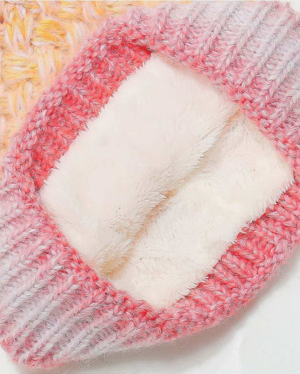 Gradient Knit Hat with Pompom - Plush Fashion Shop #