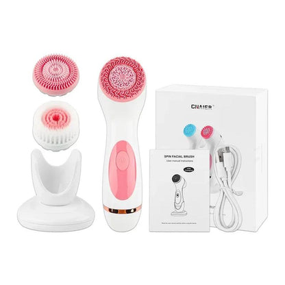 Professional title: "Advanced Ultrasonic Facial Cleansing Brush with MExperience the ultimate deep cleanse and facial massage with our Advanced Ultrasonic Facial Cleansing Brush. Featuring 3-in-1 Functionality, this versatile tool remoFacial cleanserPlush Fashions ShopPlush Fashion Shop