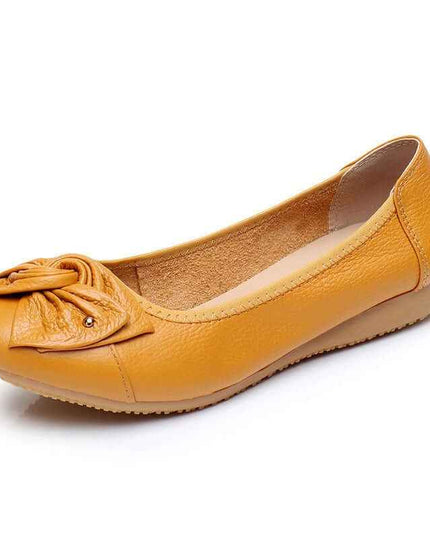 Leather Low-cut Comfortable Soft Soled Flats Shoes