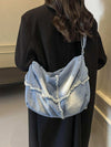 Raw Hem Gradient Crossbody Bag For womenUpgrade your style with the Raw Hem Gradient Crossbody Bag! This Large-sized bag is made from high-quality denim, giving it a trendy and chic look. Carry all your esHandbagPlush Fashion ShopPlush Fashion ShopRaw Hem Gradient Crossbody Bag