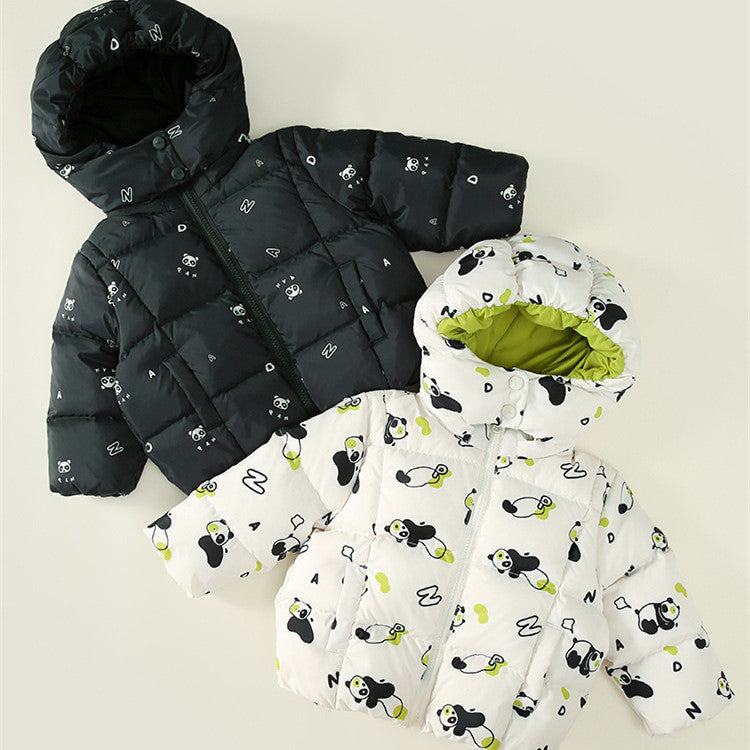 Children's Down Boys And Girls Three-proof A Tall Hat Collar Windproof Thermal Coat