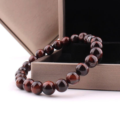 Tiger Eye Bracelet! Vintage Style  8mm Red Tiger Eye Bracelet - Plush Fashion Shop #