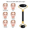 Beauty Face Care Massage Jade Device with Gua Sha, showing facial massage points.