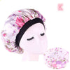 Beauty print Satin silk Bonnet sleep night cap with floral design.