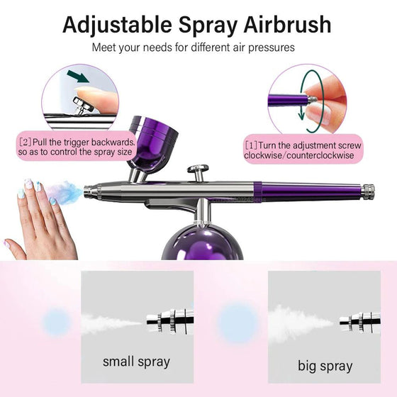 Professional Portable Airbrush Nail Kit with Compressor for Artistry and Crafts