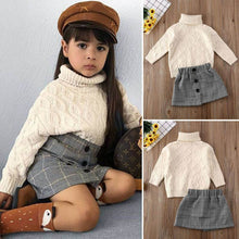  Turtleneck sweater + plaid skirt suitThis elegant suit features a turtleneck sweater and plaid skirt, perfect for any occasion. Long sleeves provide warmth, while the cotton fabric guarantees comfort. WGirls 2 piece setPlush Fashions ShopPlush Fashion ShopTurtleneck sweater + plaid skirt suit