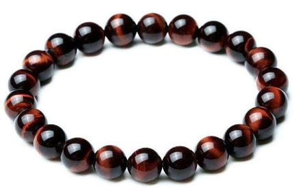 Tiger Eye Bracelet! Vintage Style  8mm Red Tiger Eye Bracelet - Plush Fashion Shop #