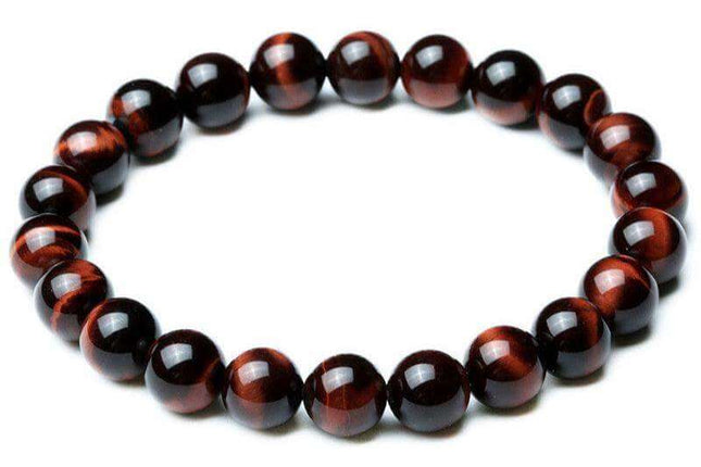 Tiger Eye Bracelet! Vintage Style  8mm Red Tiger Eye Bracelet - Plush Fashion Shop #