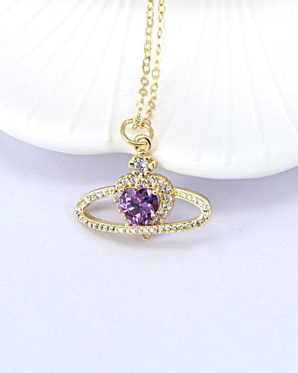 Ladies Fashion Personality Zircon Love Necklace Women - Plush Fashion Shop #