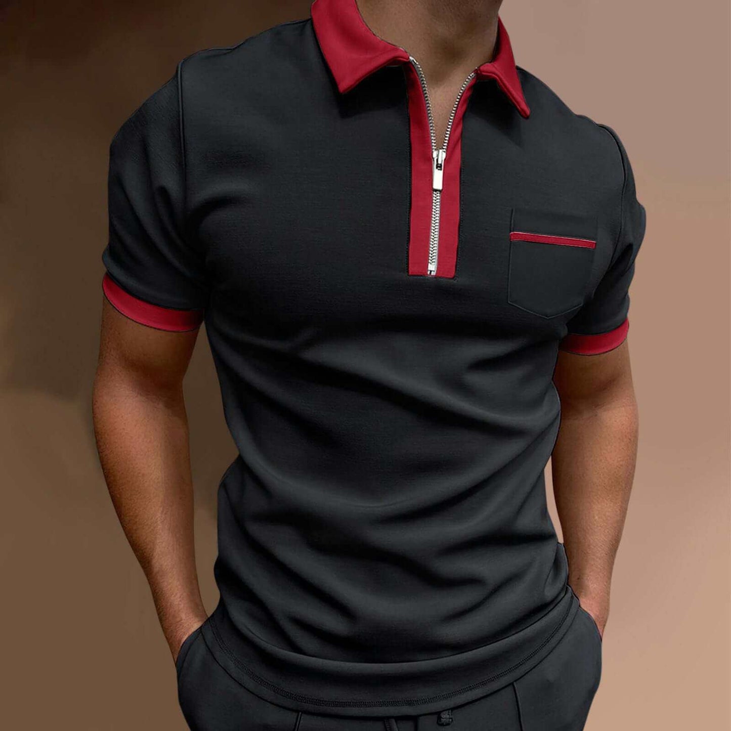 Men's Lapel Fashion Slim Pocket T-shirtUpgrade your wardrobe with our European and American Men's Lapel T-shirt. Made with soft and breathable cotton fabric, it features a stylish lapel collar and loose eMen's Lapel ShirtPlush Fashions ShopPlush Fashion ShopLapel Fashion Slim Pocket