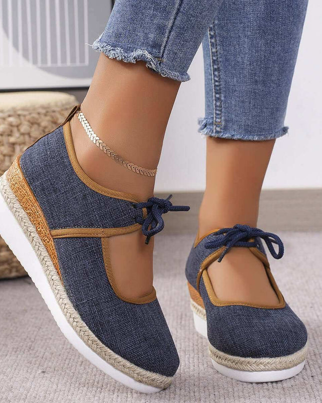 Tied Cutout Wedge Slip-Ons - Plush Fashion Shop #