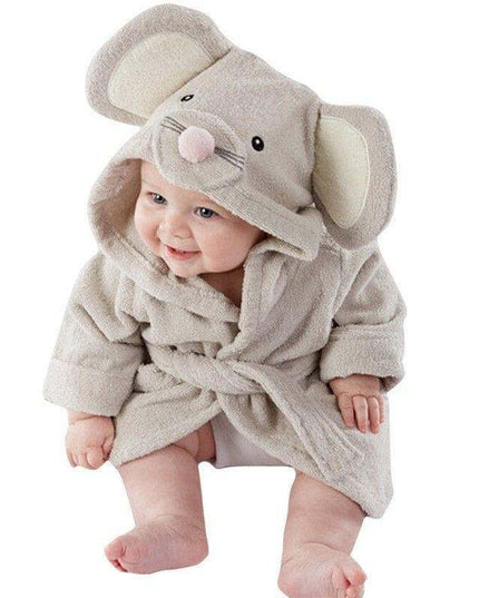 Infant Fashion Simple Cartoon Animal Bathrobe - Plush Fashion Shop #