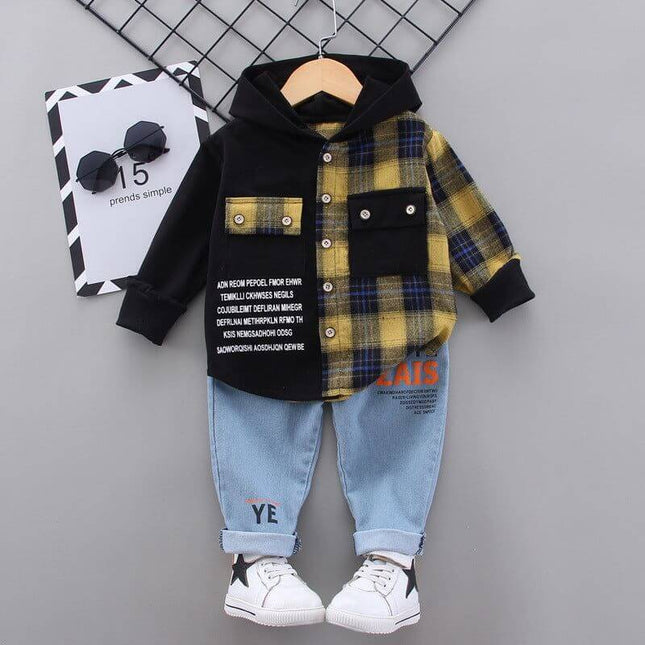 Two-piece Autumn Plaid Shirt - Plush Fashion Shop #