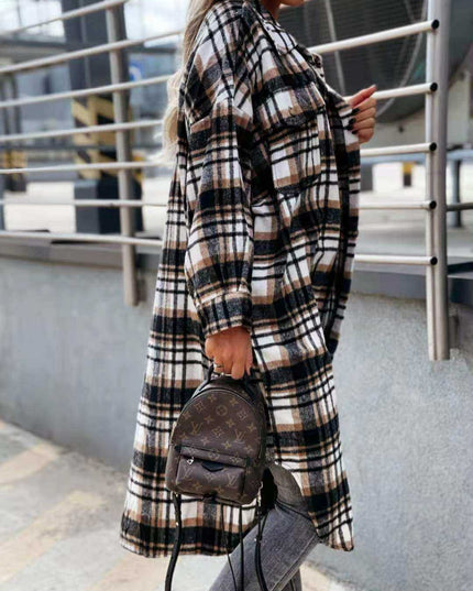 New Style Lengthened Plaid Shirt Women's Clothing - Plush Fashion Shop #