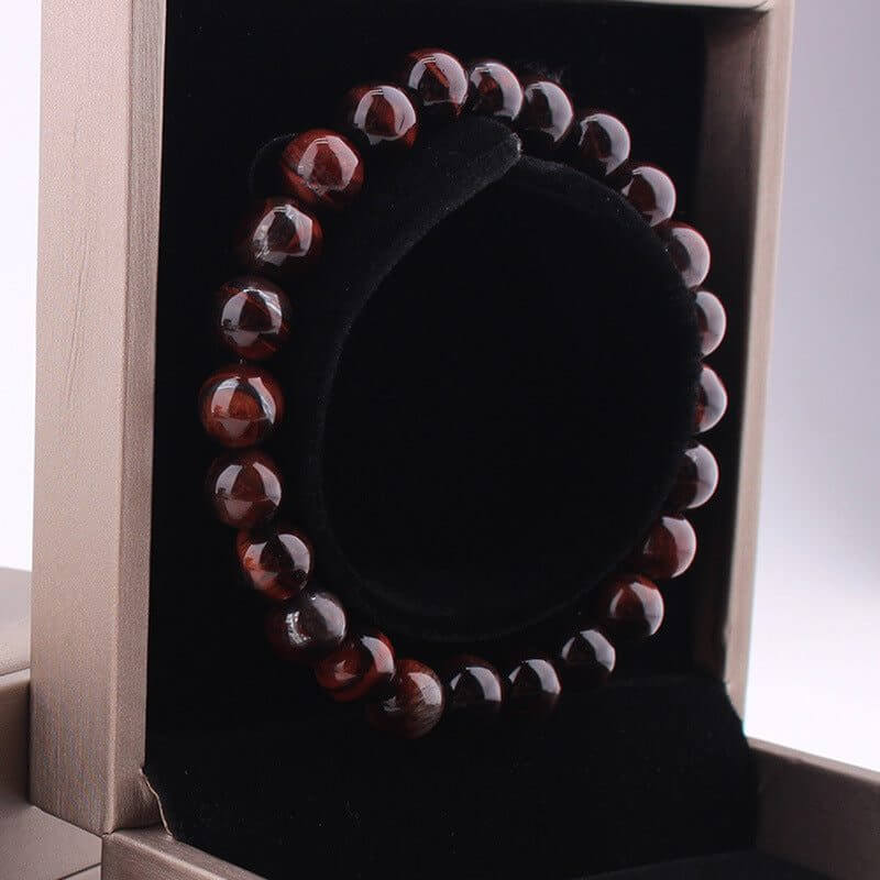 Tiger Eye Bracelet! Vintage Style  8mm Red Tiger Eye Bracelet - Plush Fashion Shop #